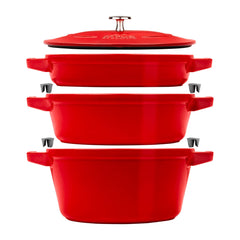 STAUB Stackable 3 Piece Pot Set in Black