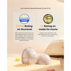 Eufy S1 Pro Heated Electric Breast Pump with Charging Case & Replacement Accessories