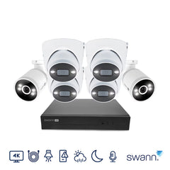 Swann 4K NVR 8 X Channel / 4 X NHD-ADVANCXD Dome & 2 X NHD-ADVANCXB Bullet Cam 1TB HDD
