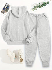 Women'S Clothing Featuring a Two-Piece Set with a Hoodie And Pants, Designed with Letter Prints