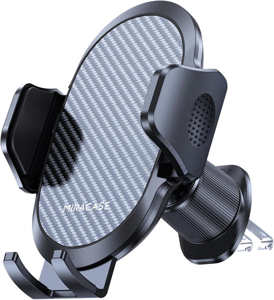 Miracase Car Phone Holder, Stable Double Steel-Hook Air Vent Car Phone Mount Cradle 360°Rotation, One Button Release Mobile Phone Holder for Iphone, Galaxy, All 4.0''-7'' Smartphones