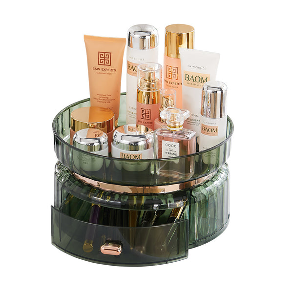Rotating Makeup Organiser, 360° Spinning Skincare Cosmetic Organizer, Perfume Organiser Tray, Beauty Organiser for Dressing Table, Bathroom Countertop Organiser