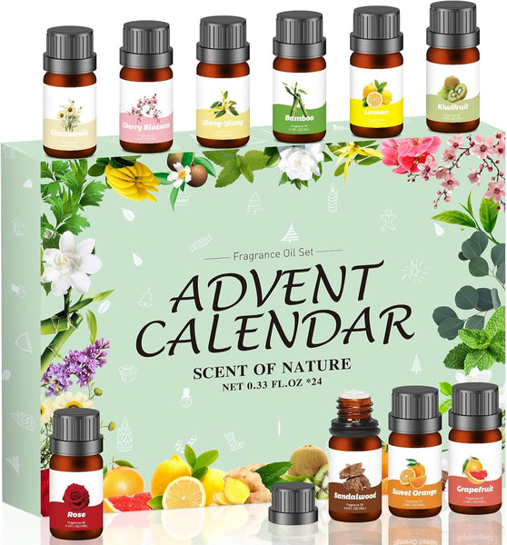 Advent Calendar 2025 Fragrance Oil for Women Men for Diffusers Essential Oils Christmas Countdown Calendar
