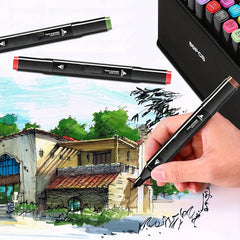 204/ 168/100/80/60 Colors Coloring Pens, Christmas Art Supplies Art Markers with Bag, Dual-Tip Graffiti Pens for Adults Coloring, Alcohol-Based Drawing Pens for Sketching Illustration - Perfect Easter Gifts, Mother's Day Gifts Suitable for Painting