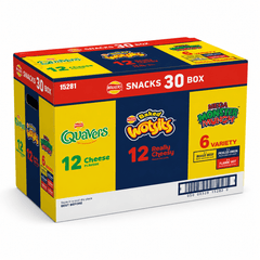 Walkers Yellow Snack – Quavers x 12, Baked Wotsits x 12 & Mega Monster Munch x 6 (30 Pack)