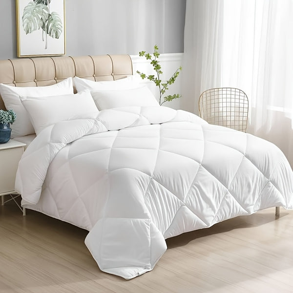 TOG 4.5 | 10.5 | 15 - Ultra Soft Diamond Grid Quilted Comforter - Breathable, Warm for All Seasons | Hotel-Style Design | Multiple Sizes Available (Single, Double, King, Super King) Vacuum Packaging