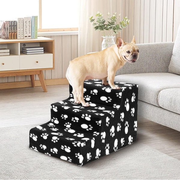 Anti-Slip Dog Steps with Removable Washable Cover for Smaller Elder Pets Sturdy Steps for Dogs