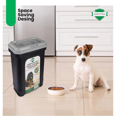 ADEPTNA Large 30L Pet Food Storage Container with Flip Top Locking System and Integrated Scoop – Airtight Dry Food Dispenser Bin for Dogs, Cats, and Birds