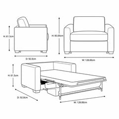 Lucas Natural Fabric Snuggler Sofa Bed