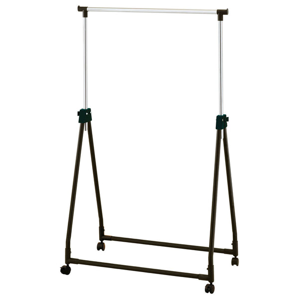 Chrome Adjustable Clothes Rail on Wheels – Portable Garment Hanging Stand for Coats, Dresses & More – Easy to Move & Store