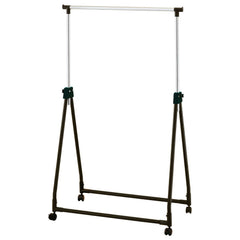 Chrome Adjustable Clothes Rail on Wheels – Portable Garment Hanging Stand for Coats, Dresses & More – Easy to Move & Store