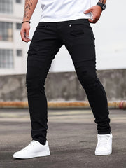 Spring And Autumn Fashion Hong Kong Style Classic Commuter Pants Easy Fashion Casual Daily Slim Fit Jeans Men