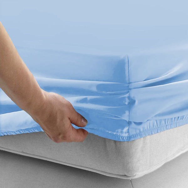 40cm Extra Deep Fitted Sheet – Solid Color Deep Pocket Sheet, Soft & Breathable Microfiber Bedding, All Seasons, Hotel-Quality, Machine Washable, Single, Double, King & Super King Sizes