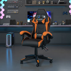 GartistGo Ergonomic Gaming Chair - Gamer Chairs with Lumbar Cushion + Headrest, Height-Adjustable Office & Computer Chair for Adults, Girls, Boys (Without footrest)