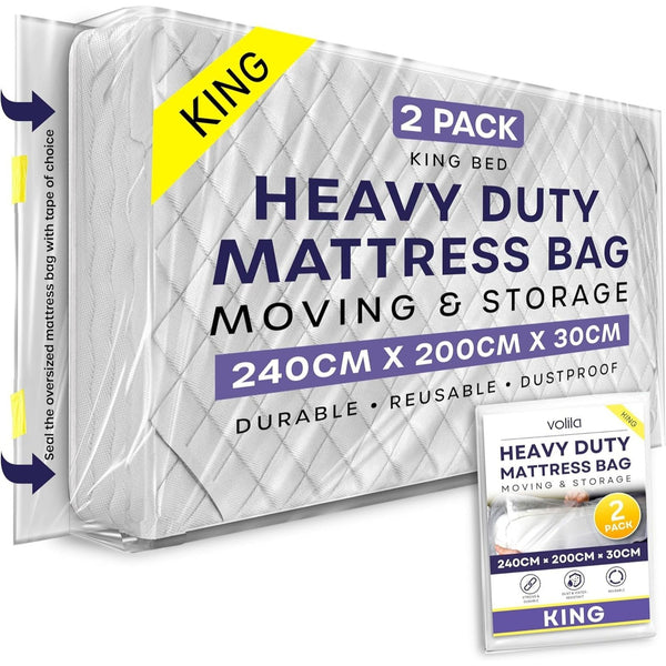 Heavy Duty Mattress Bag for Moving and Storage - Reusable Waterproof Mattress Cover for Moving, Storage and Protect Beds from Stains, Dust, and Pest Damage
