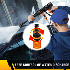 Cordless Pressure Washer, Portable Pressure Washer with 2PCS Batteries,6-in-1 Adjustable Nozzle, 16.4FT Hose Pressure Cleaner for Car/Floor/Garden Cleaning & Watering