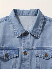 Men's Casual Slim Jacket Vintage Lapel Denim Jacket