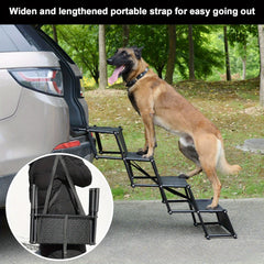 4 Step Stairs Folding Portable Dog Ramp  Boot Access Ladder for Pet Dog Cat