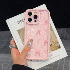 Adorable Phone Case with Bow Design, Compatible with Iphone 11 Through 16 Pro Max.