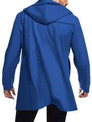 2024 Foreign Trade New Product Men'S Mid-Length Slim Fit Windbreaker Hooded Casual Pure Coat Performance Clothing