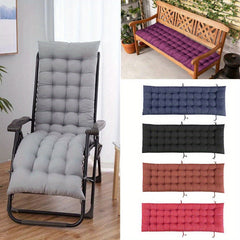 1pc Breathable Ventilated Sun Bed Recliner Bench Cushion with Waist Support, Thick Garden Seat Pad 162*52*10cm, Multi-Color Options, Long Bench, Seat Cushion, Contemporary Style