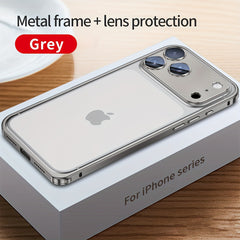 Phone Case - Metal Frame Bumper with Metal Lens Cover Elastic Strap Detachable Phone Case for Apple Iphone 17 Pro Max Durable Protective Cover