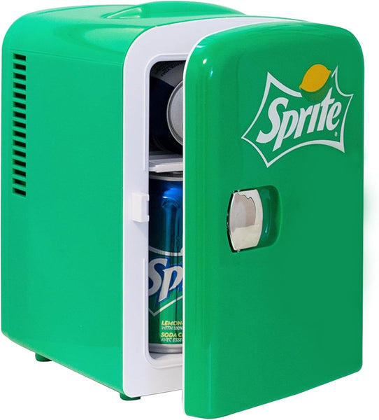 Coca Cola Classic Mini Fridge - Refrigerator for Bedroom Skincare Office, Portable Table Top Beverage Cooler, 12V DC/220V AC Refrigerador for Drinks, Soda, Wine, Use in Car, Dorm, Patio, 6 Can