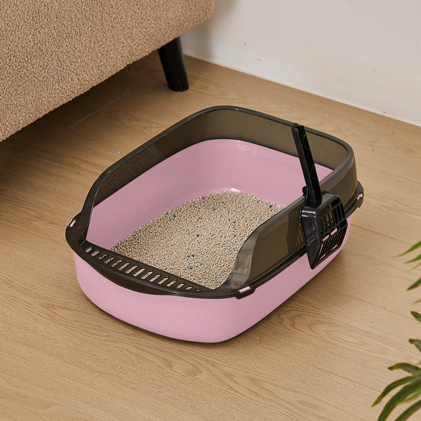 Extra Large Open Cat Litter Tray High Sided Deep Jumbo Rim Pan Box Loo Toilet Large Open Cat Litter Tray High Sided Deep Jumbo Pan Box Loo Toilet Cat Centre Extra Large High-Sided Cat Litter Box - Semi-Enclosed Design with High Walls for Cats & Rabbits, E