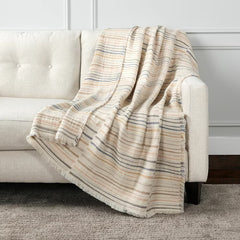 Life Comfort Reversible 100% Cotton Gauze Grey Throw, 127 X 162 Cm