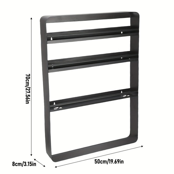 1 Model 2/3/4-Tier Heavy-Duty Carbon Steel Wall Shelf - Space-Saving Adhesive/Screw-Mountable (No Drilling) Multi-Purpose Storage Rack for Kitchen & Bathroom - Heavy Duty Shelving Unit, Easy Assembly, for renter-Friendly, Black/White Options, Utility