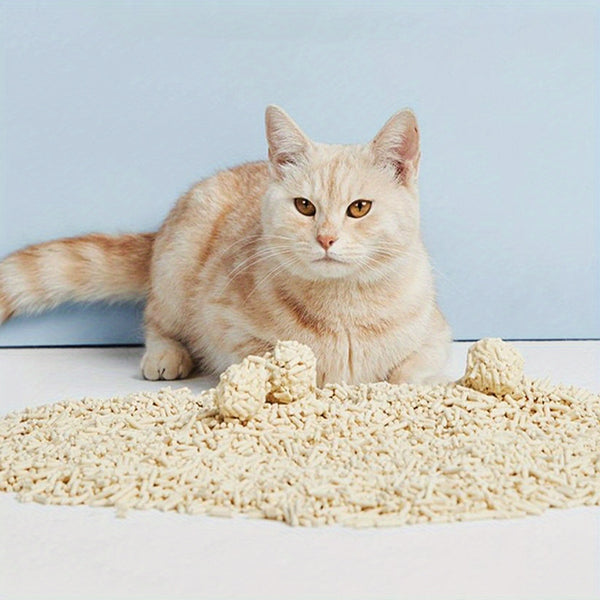 Tofu Cat Litter, 2.4kg / 6L bag, Strong Clumping, Flushable, Easy Scooping