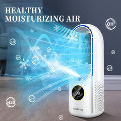 Leafless Portable Air Conditioner Fan, Safe And Hassle-Free with Bladeless Design, Six-Speed Quiet Cool Fan, 1-6 Hour Timer Shutoff, Built-In Humidification Function, Water And Ice Compatible, Suitable for Bedroom, Room, Office, Tent