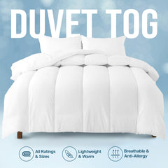 All Seasons Duvet – UK Made Corvin Material, Lightweight & Breathable Comforter, Ultra-Soft, 2.5, 4.5, 7.5, 10.5, 13.5, 15, 15 Tog, All Sizes Available