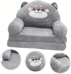Cozy Kid Folding Sofa, Plush, Washable Lounge Chair for Playroom & Nursery, Foldable Soft Toddler Chair for Reading Relaxing Sleeping
