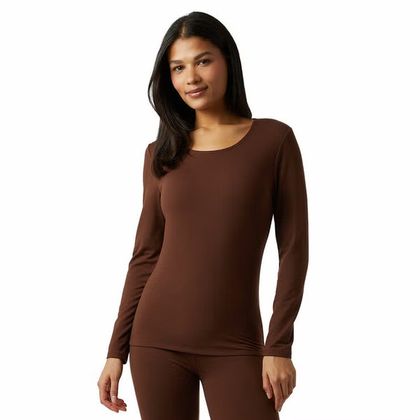 32 Degrees Heat Neo Plush Base Layer Top 2 Pack in Brown & Cream