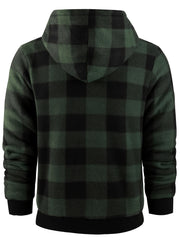 Men'S Heavyweight Fleece Hoodies Jacket - Full Zip Up Thick Sherpa Lined Flannel Plaid Shirt Jacket