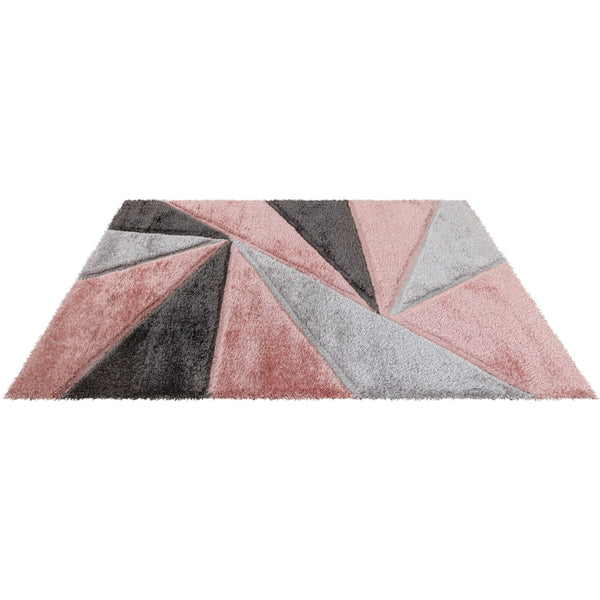 Luxury Soft Shaggy Area Rug – Modern Non-Shedding Geometric Triangles Design, High-Pile Plush Living Room Carpets, Large Thick Rug for Bedroom, Kitchen, Lounge & Home Décor – Contemporary Floor Rug & Mats