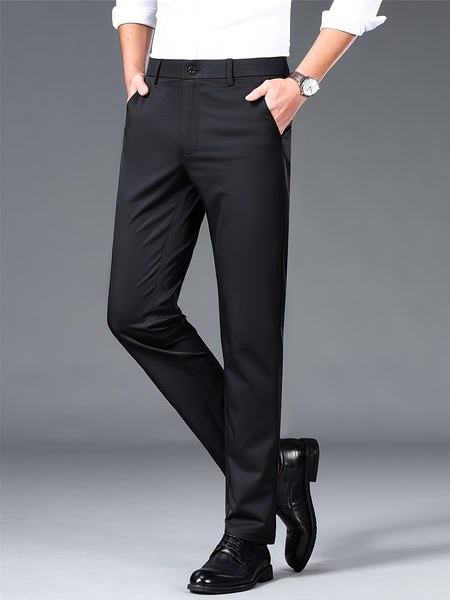 2 Men'S Professional Business Suit Pants, Elastic, Wrinkle-Resistant, Non-Ironing, Formal Pants, Casual Trousers, Loose And Versatile Casual Straight-Leg Suit Pants for Office Workers