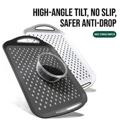 2-Pack Non-Slip Rectangular Plastic Serving Tray – High-Grip Surface, Easy-Hold Handles