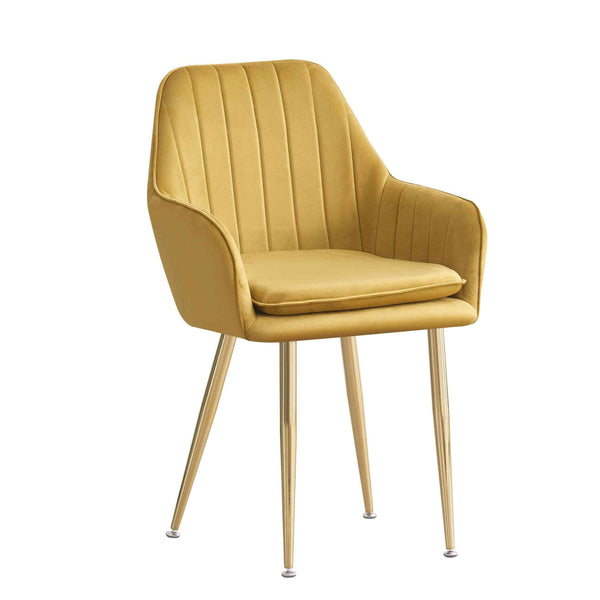 MOF Velvet Dining Chairs Kitchen Chairs Living Room Chairs with Sturdy Metal Legs Reception Chairs with Backrest and Padded Seat