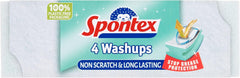 Spontex Washups General Purpose Sponge Scourers | 6.8 X 4 X 8.6Cm | Pack of 4