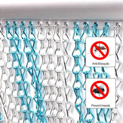 Aluminium Door Fly Screen Metal Chain Curtain Blind Insect Blinds 214cm *90cm