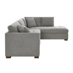 Thomasville Miles Grey Fabric Corner Sofa with Power Footrests, Right Hand Facing