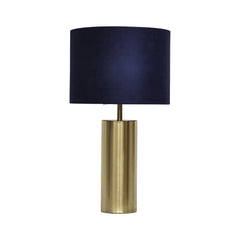 Amber - Gold Touch Operated 40cm Table Lamp Navy Blue Velvet Shade