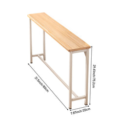 Space Efficient Side Table Single Double Tier Wall Mounted MDF Shelf with Metal Frame Multi Functional Narrow Table with Storage Hallway Bedroom Table 80x20cm Wood Black White Frame