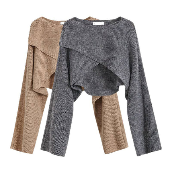 2025 Autumn New Style - Irregular Short Sleeve Sweater - Uncommon Crop Top Sweater for Women