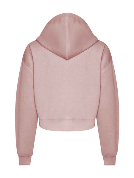AWDis Ladies Cropped Zoodie Soft Comfortable Cotton Faced Fabric Brushed Back Fleece Drop Shoulder Design Relaxed Fit Long Sleeve Zip Up Hoodie Hooded Top Casual Everyday Wear Layering Street Style Lounging Travel Outfits Versatile Cropped Hoodie for Wome
