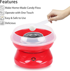 Holdfiturn Candy Floss Machine Professional Automatic Candy Floss Maker Machine round Cotton Sugar Machine Kit for Birthday Parties Children'S Day Christmas Day and Wedding Party (Red)