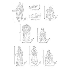 3Ft (104Cm) Outdoor 9 Piece Nativity Set