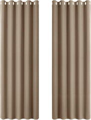 PONY DANCE Grey Blackout Thermal Insulated Curtains for Bedroom, 46 X 54 Inch Short Eyelet Curtains & Drapes, Soft Black Out 2 Panels for Window Living Room/Kitchen